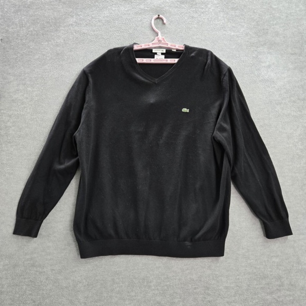 Lacoste Men Sweatshirt US3XL Black Long Sleeve Cotton